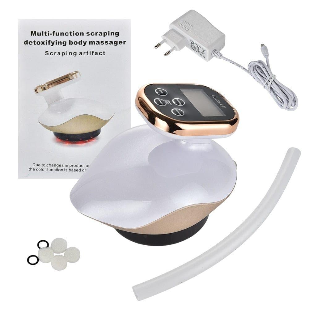 Electric Cupping massage LCD Display Guasha Scraping EMS Body massager Vacuum Cans Suction Cup IR Heating Fat Burner Slimming - Ammpoure Wellbeing