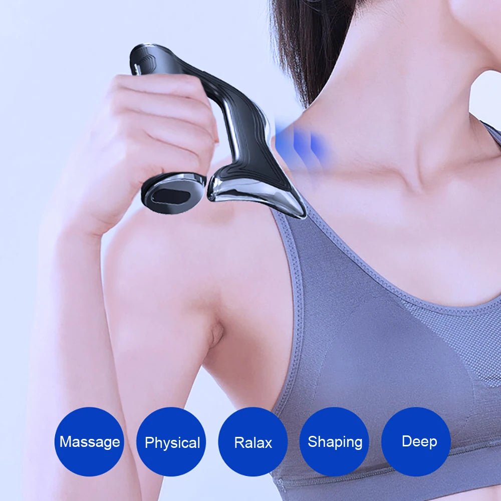 Electric Fascia Massager Body Scraping Microcurrent Vibration Muscle Relief Relaxation Body Lifting - Ammpoure Wellbeing