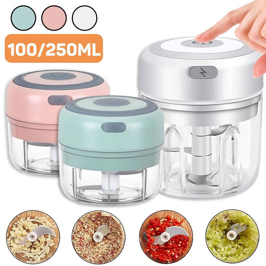 Electric Kitchen Food Chopper Mini Garlic Masher Crusher USB Portable Meat Grinder Vegetable Chopper For Kitchen Gadgets - Ammpoure Wellbeing