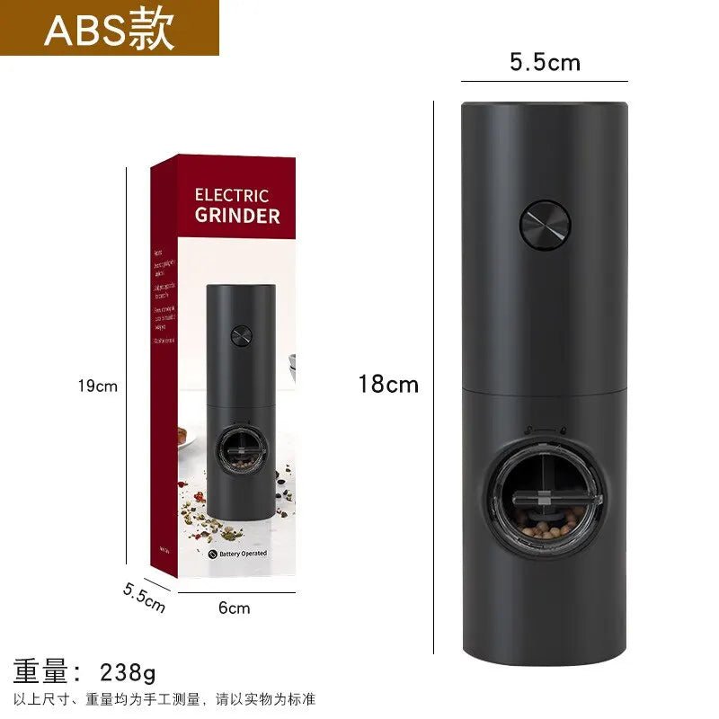 Electric Salt And Pepper Grinder With Adjustable Coarseness Refillable Mill Battery Powered Kitchen Automatic Gadget - Ammpoure Wellbeing