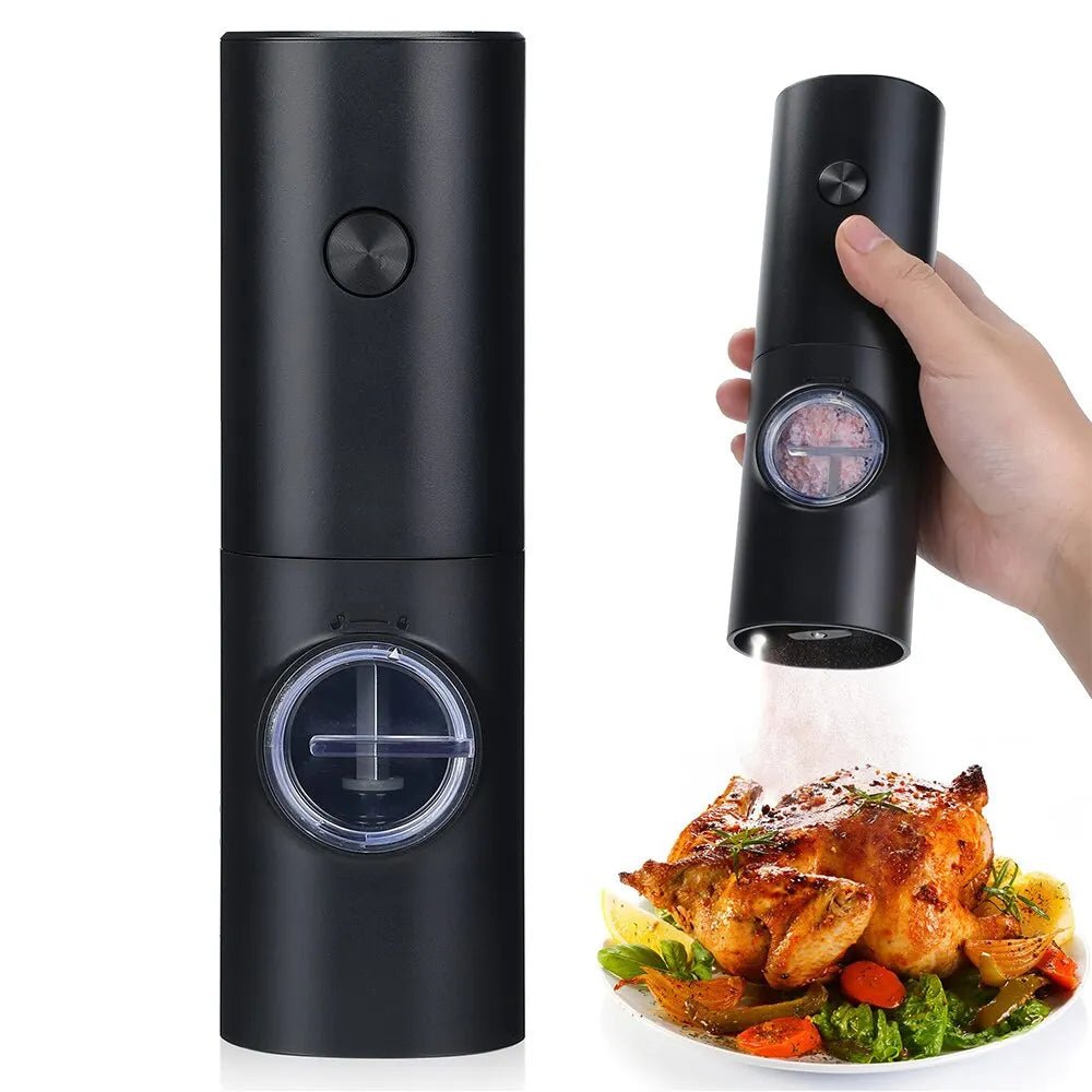 Electric Salt And Pepper Grinder With Adjustable Coarseness Refillable Mill Battery Powered Kitchen Automatic Gadget - Ammpoure Wellbeing