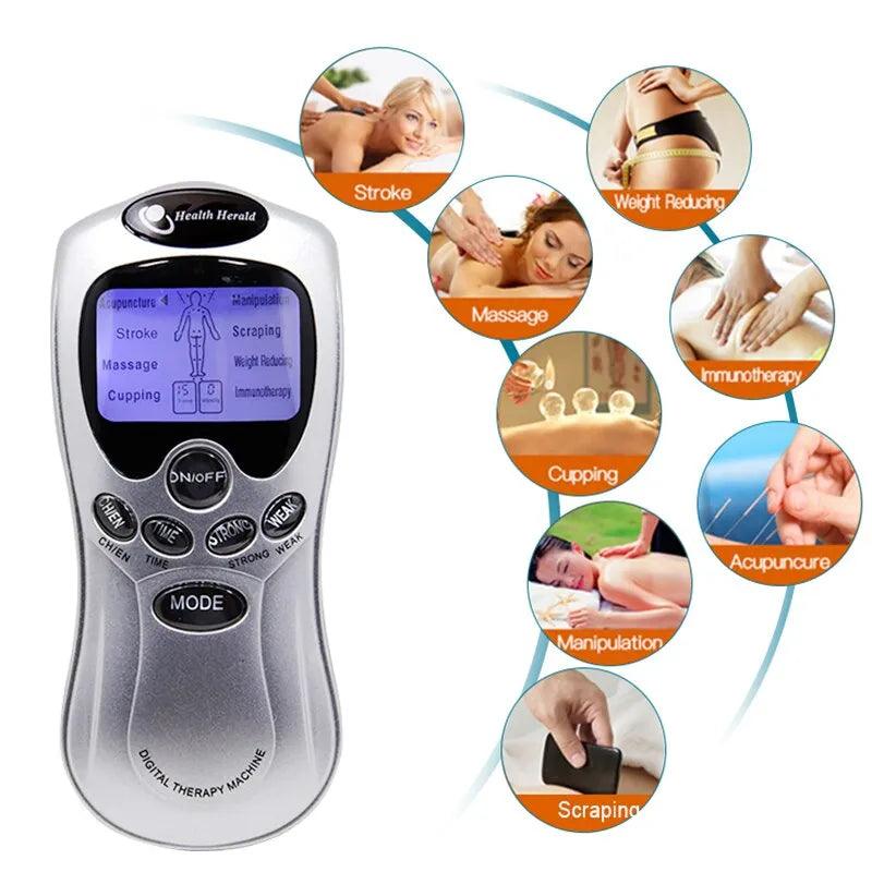 Electric Tens Unit Machine Pulse Massager Muscle Stimulator Therapy Pain Relief Digital Massage Electric Meridian Body Massage - Ammpoure Wellbeing