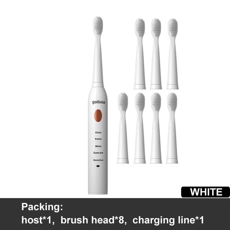 Electric Toothbrush Usb Fast Charging Adult Replacement Head Whitening - Ammpoure Wellbeing