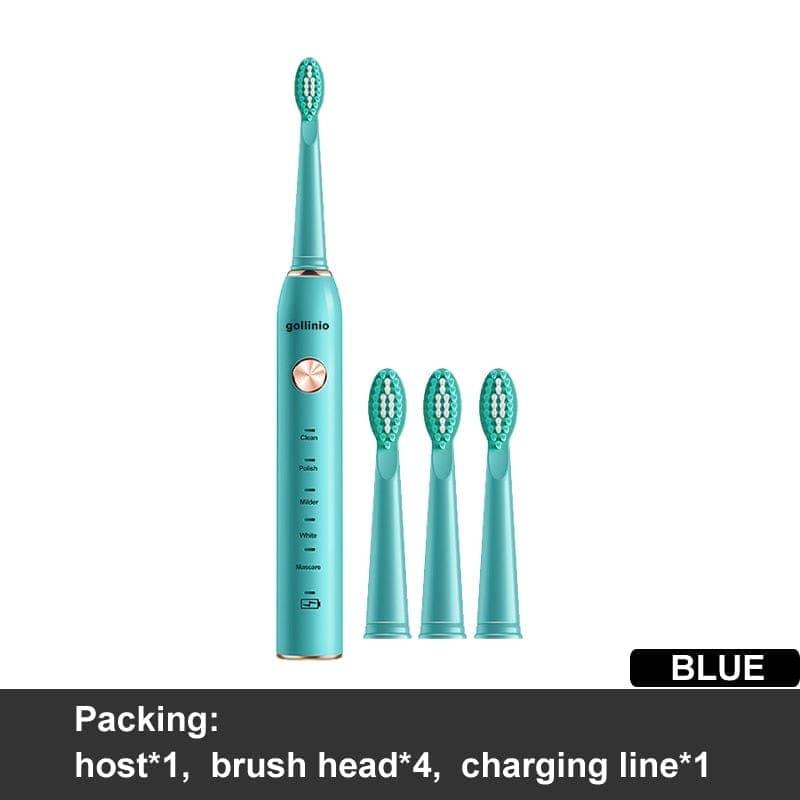 Electric Toothbrush Usb Fast Charging Adult Replacement Head Whitening - Ammpoure Wellbeing