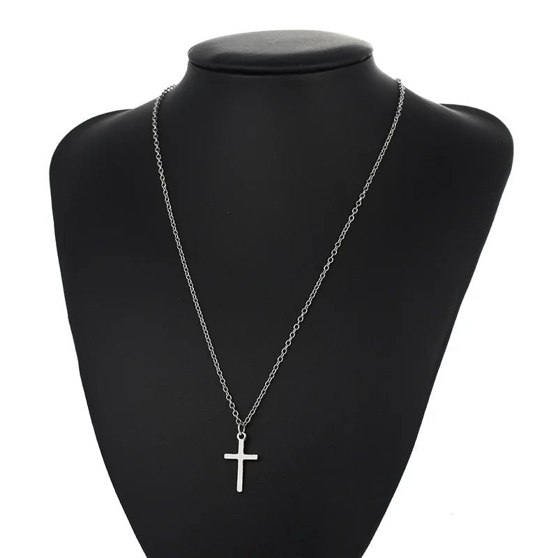 Fashion Christian Jesus Cross Necklaces Silver Color Long Chain Simple Pendants For Women Men Jewelry Gifts Dropshipping - Ammpoure Wellbeing