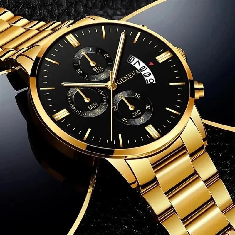 Fashion Men Stainless Steel Watch Luxury Calendar Quartz Wrist Watch Mens Business Watches for Man Clock Montre Homme - Ammpoure Wellbeing