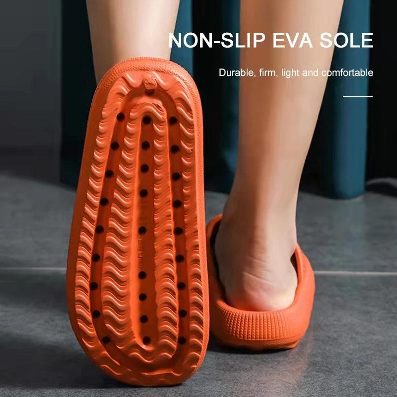 Fashion Women Summer Soft Slippers Thick Platform Bathroom Home Men Indoor Non - slip Anti - slip Female - Ammpoure Wellbeing