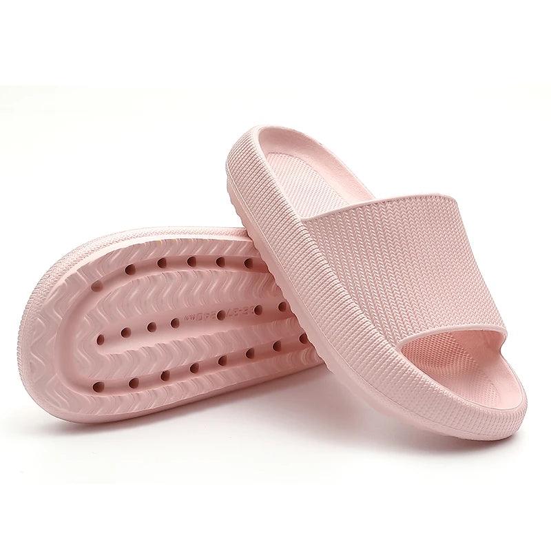 Fashion Women Summer Soft Slippers Thick Platform Bathroom Home Men Indoor Non - slip Anti - slip Female - Ammpoure Wellbeing