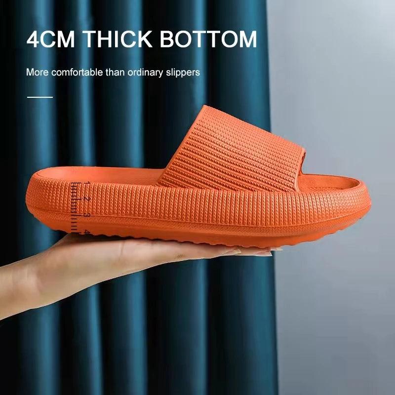 Fashion Women Summer Soft Slippers Thick Platform Bathroom Home Men Indoor Non - slip Anti - slip Female - Ammpoure Wellbeing