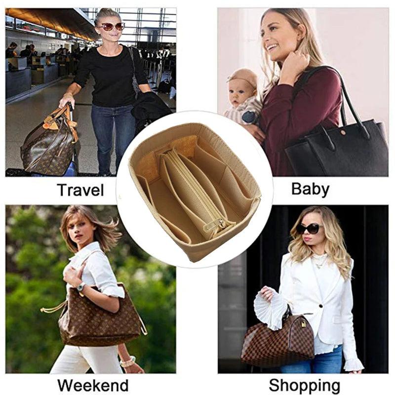 Felt Cloth Insert Bag Organizer Makeup Handbag Organizer Travel Inner Purse Portable Cosmetic Bags - Ammpoure Wellbeing