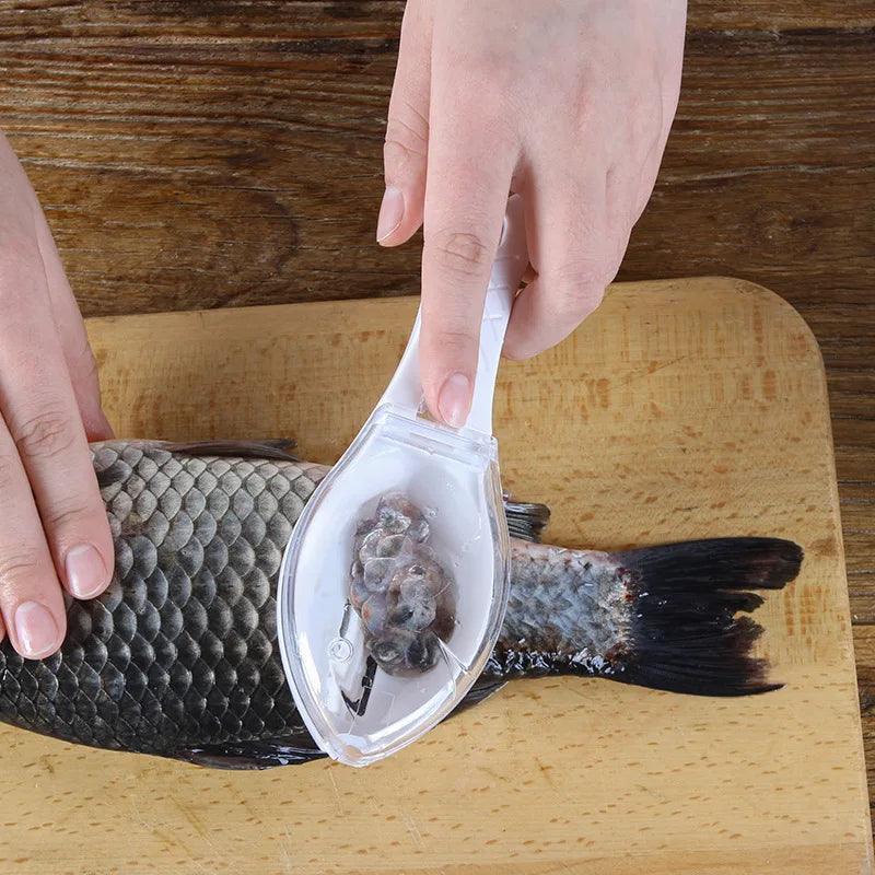 Fish Scales Graters Scraper Fish Cleaning Tool Scraping Scales Device with Cover Home Kitchen Cooking Fish Tool Kitchen Tools - Ammpoure Wellbeing