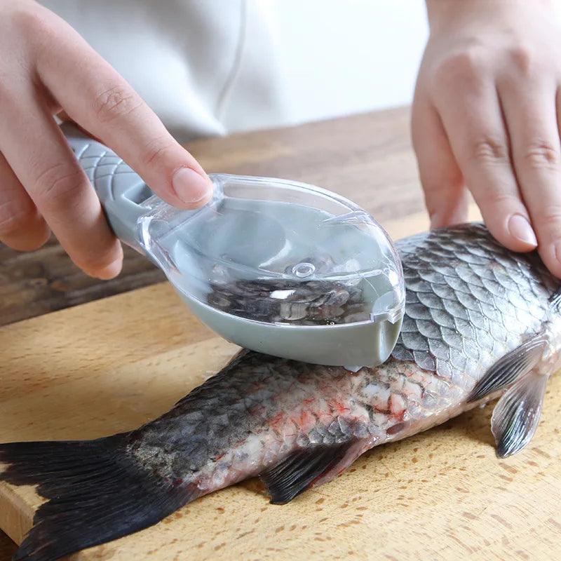 Fish Scales Graters Scraper Fish Cleaning Tool Scraping Scales Device with Cover Home Kitchen Cooking Fish Tool Kitchen Tools - Ammpoure Wellbeing