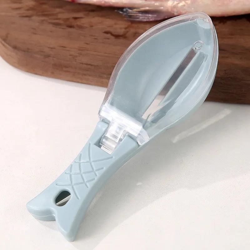 Fish Scales Graters Scraper Fish Cleaning Tool Scraping Scales Device with Cover Home Kitchen Cooking Fish Tool Kitchen Tools - Ammpoure Wellbeing