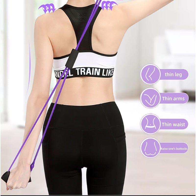 Fitness Rope Resistance Bands 8 Word Rubber Bands for Fitness Elastic Band Fitness Equipment Expander Workout Yoga Training - Ammpoure Wellbeing