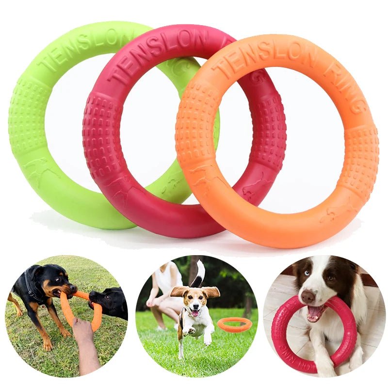 Floating Water Dog Toys Pet Flying Disk Training Ring Interactive Toy Puller Resistant Aggressive Chewing for Small Medium Dogs - Ammpoure Wellbeing