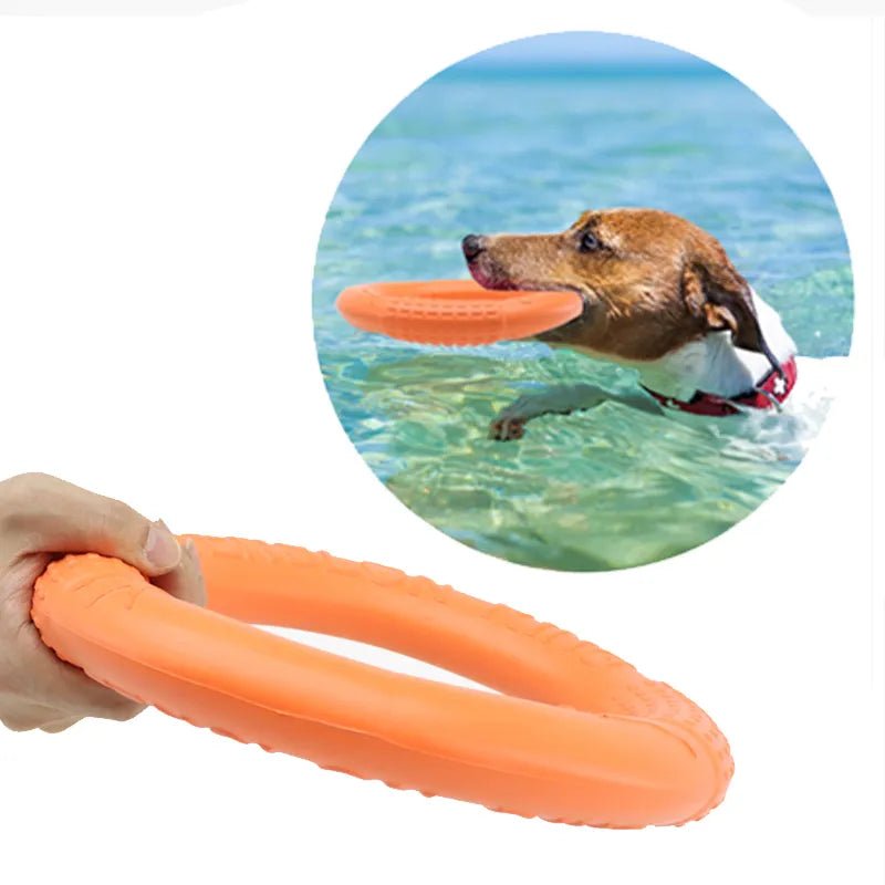 Floating Water Dog Toys Pet Flying Disk Training Ring Interactive Toy Puller Resistant Aggressive Chewing for Small Medium Dogs - Ammpoure Wellbeing