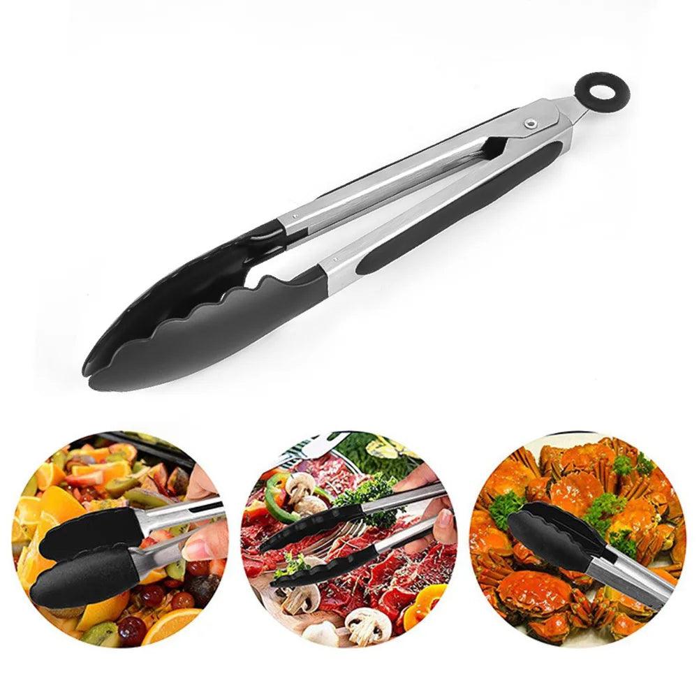 Food Grade Silicone BBQ Grilling Tong Kitchen Salad Bread Serving Non - Stick Tool Easy Cleaning Kitchen Accessories - Ammpoure Wellbeing