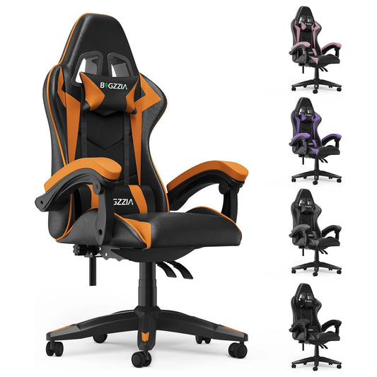 Gaming Chair Office Chair Ergonomic PU Leather Computer Desk Chair with Headrest and Lumbar Support Game Chairs Racing Chair - Ammpoure Wellbeing