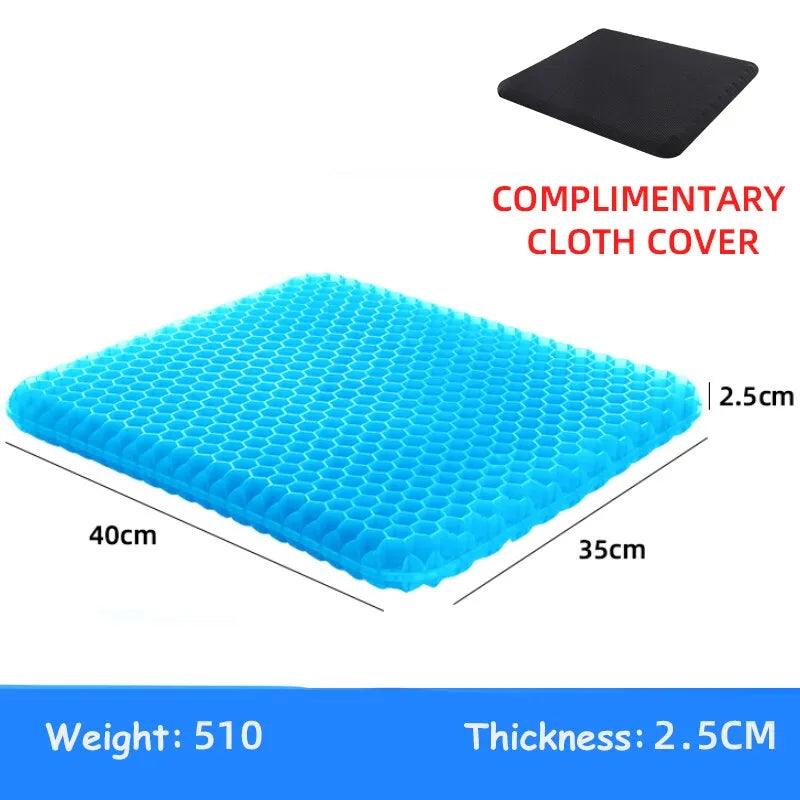 Gel Seat Cushion Summer Breathable Honeycomb Design For Pressure Relief Back Tailbone Pain - Home Office Wheelchair Chair Cars - Ammpoure Wellbeing