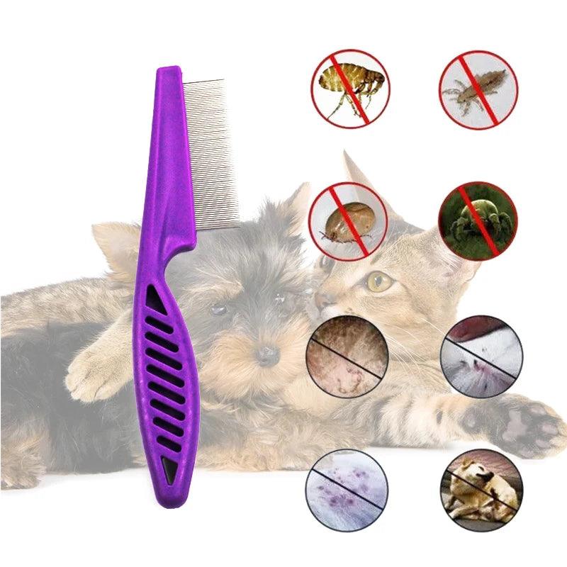 Gentle Nits Flea Eggs Remove Brush for Small Dog Fine Toothed Furminator Pet Puppy Eye Belly Comb Untangling Cat Hairs Product - Ammpoure Wellbeing