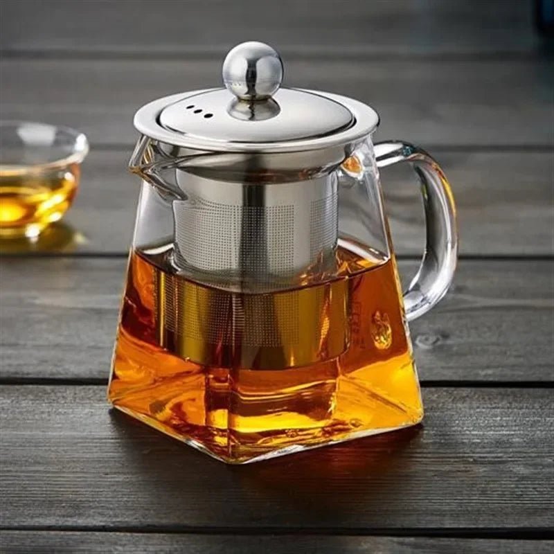 Glass Teapot with Infuser Tea Set Kettle Maker Infusers Jug Teaware Kitchen Dining Bar Home Tea Kit Glass Teapot Samovar - Ammpoure Wellbeing