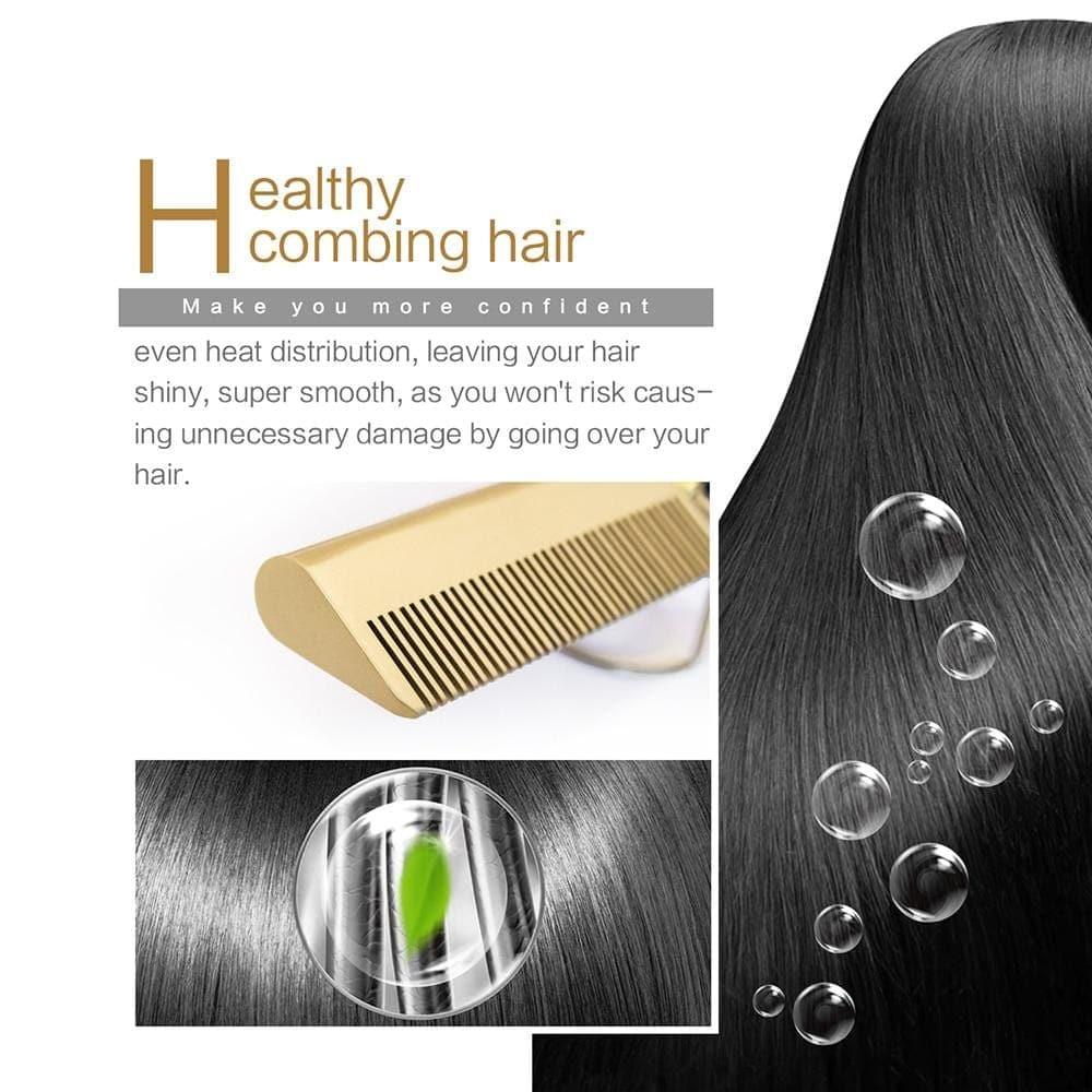 Hair Straightener Brush Hot Hair Comb, Curling Iron for Women Men - Ammpoure Wellbeing