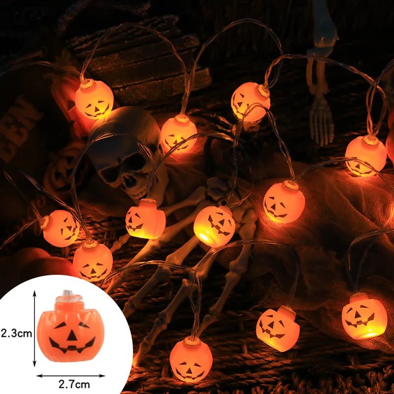 Halloween Decoration Led Light String Pumpkin Skull Head Eyeball Shaped Lamp String Trick Or Treat Lantern Horror Halloween Day - Ammpoure Wellbeing