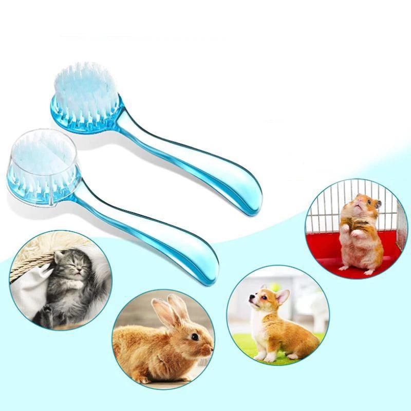 Hamster Brush Small Animal Bath Brush with Lid Soft Cleansing Brush Massage Combs for Hedgehog Guinea Pig Rabbit Chinchilla - Ammpoure Wellbeing