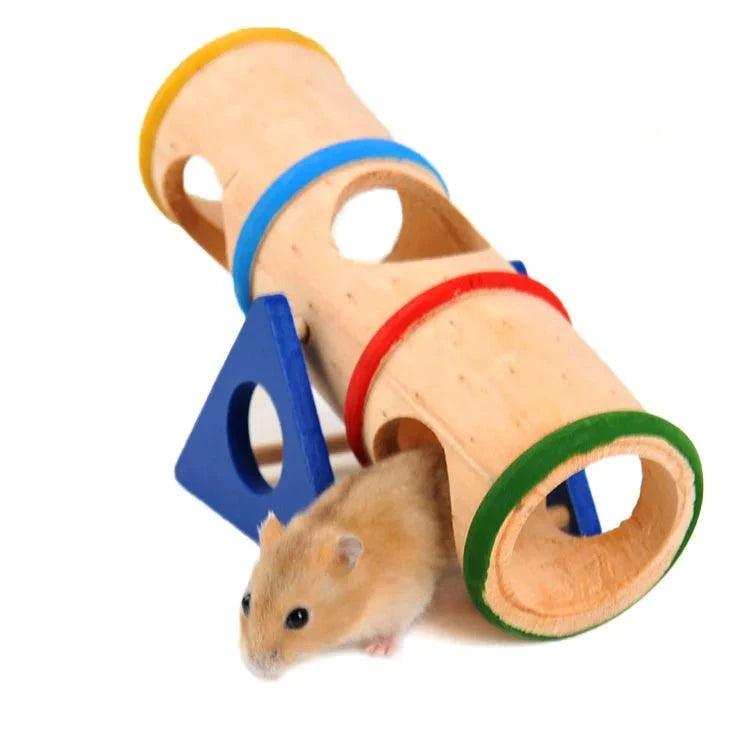 Hamster Toys Wooden Colorful Funny Seesaw Mouse Chinchilla Gerbil Hedgehog Cage House Pet Accessories Articles for Pets - Ammpoure Wellbeing