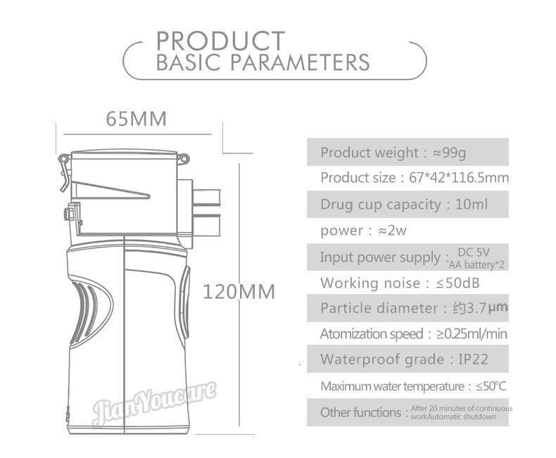 Handheld Inhale Nebulizer Portable, Autocleaning, Silent - Ammpoure Wellbeing
