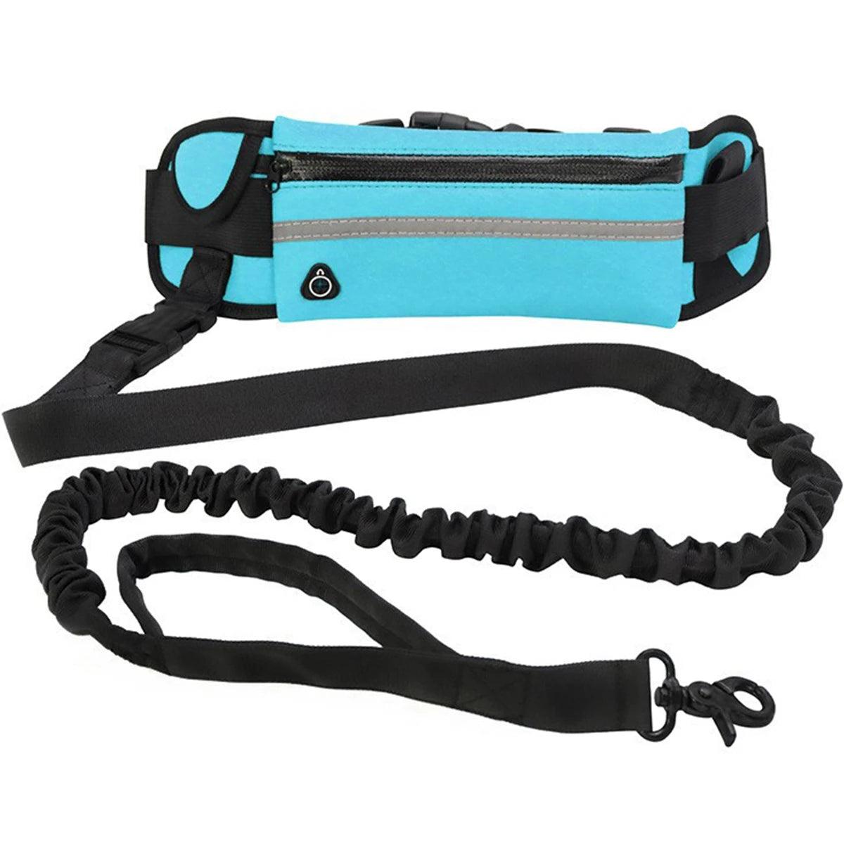 Hands Free Dog Leash for Running Walking Reflective Leash with Waist Bag Retractable Elastic Belt Dog Traction Rope Pet Products - Ammpoure Wellbeing