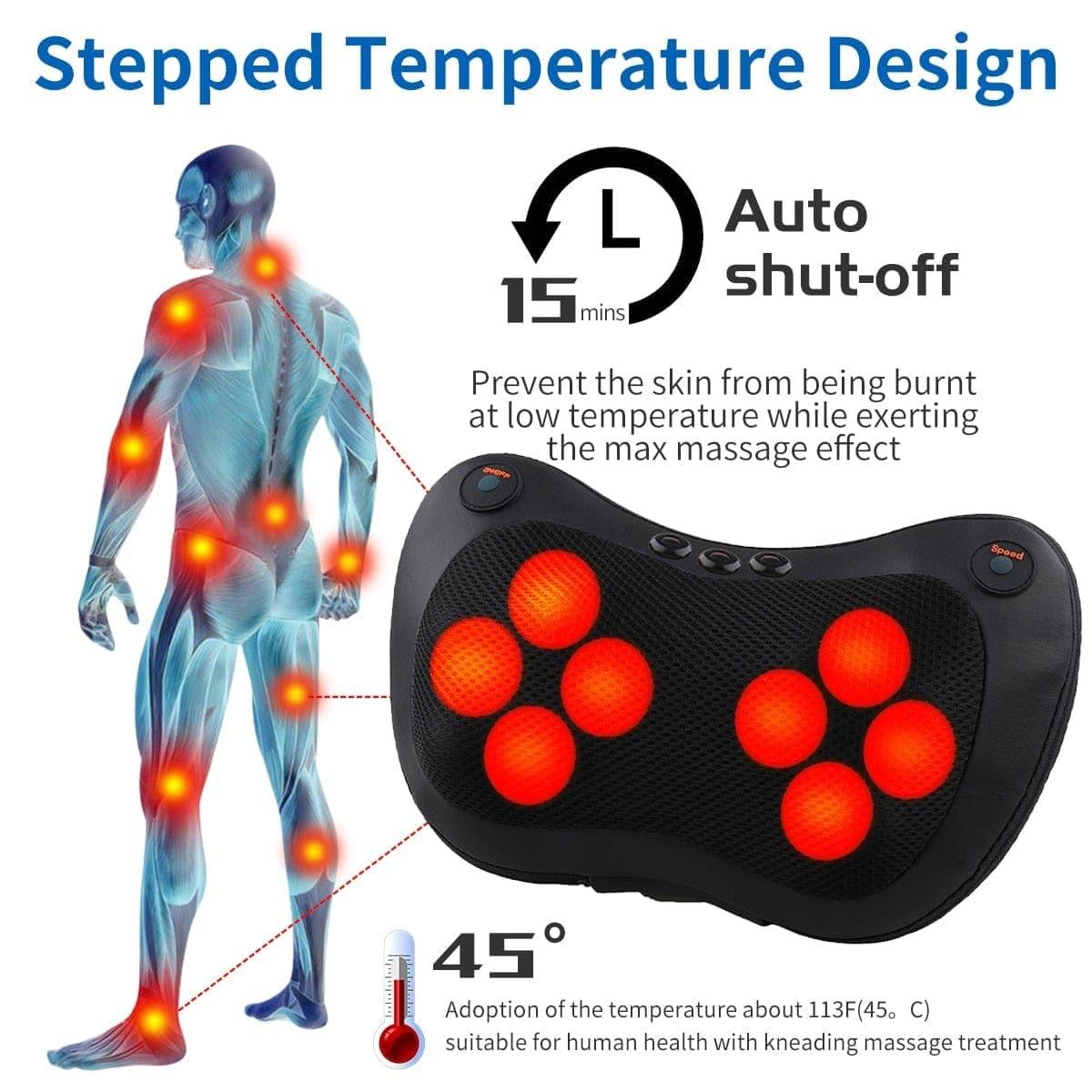 Head Massage Pillow Vibrator Massager - Infrared Therapy Shiatsu - Ammpoure Wellbeing