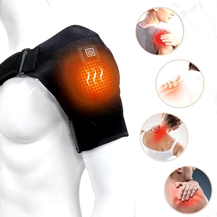 Heat Therapy Shoulder Brace Adjustable Shoulder Heating Pad for Frozen Shoulder Bursitis Tendinitis Strain Hot Cold Support Wrap - Ammpoure Wellbeing