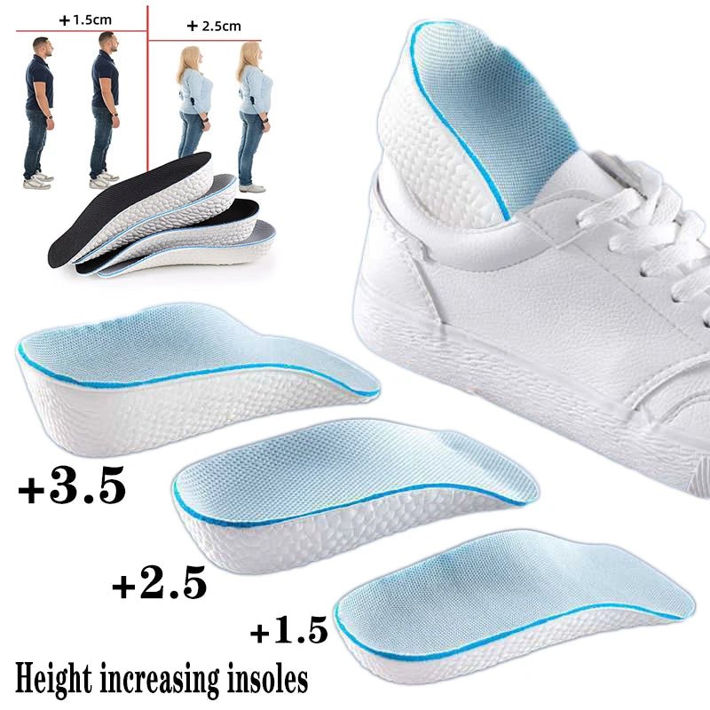 Height Increase Insoles Men Women Shoes Flat Feet Arch Support Orthopedic Insoles Sneakers Heel Lift Memory Foam Soft Shoe Pads - Ammpoure Wellbeing