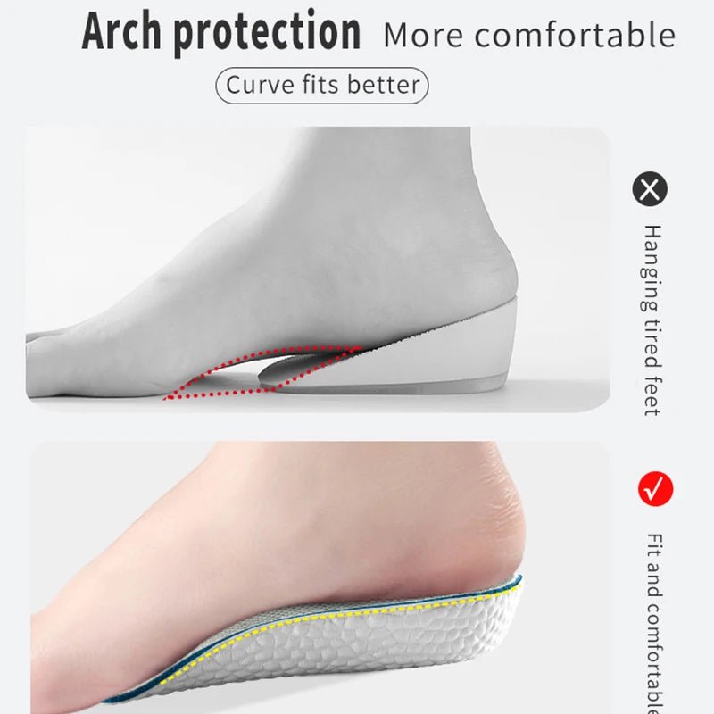 Height Increase Insoles Men Women Shoes Flat Feet Arch Support Orthopedic Insoles Sneakers Heel Lift Memory Foam Soft Shoe Pads - Ammpoure Wellbeing