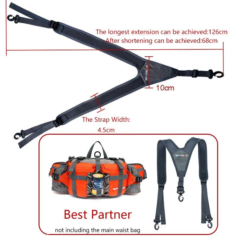 Hiking Strap Outdoor Camping Accessories Ergonomics Back Bear Polyamide Breathable Straps for Running Adjustable Buckle - Ammpoure Wellbeing