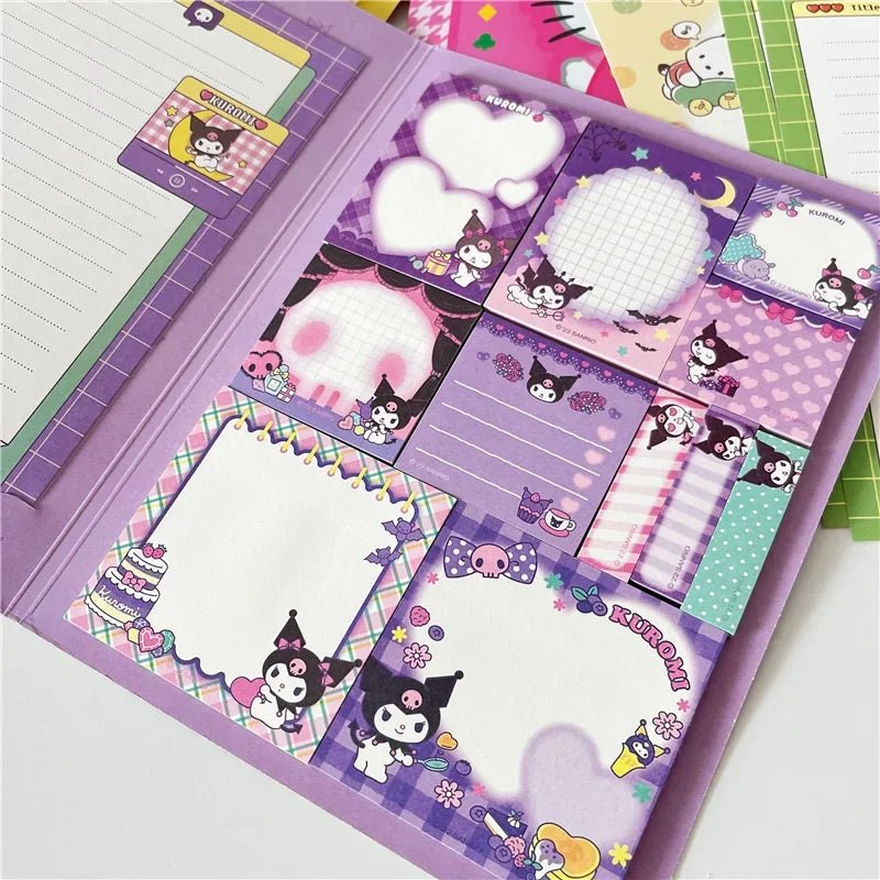 Kawaii Cartoon Hello Kitty Paste Sticky Note Mymelody Cinnamoroll Cute Kuromi Notebook Student School Office Stationery - Ammpoure Wellbeing