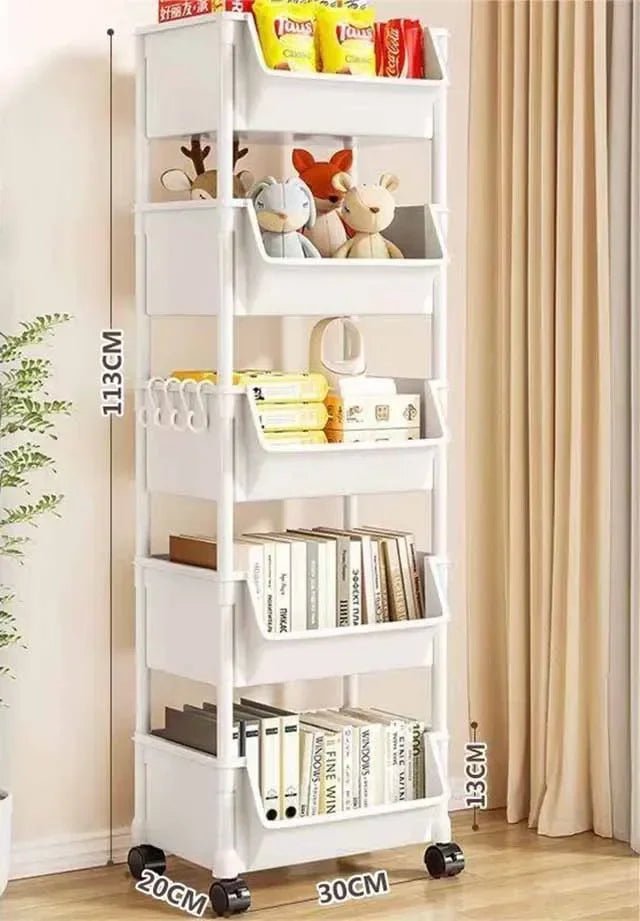 Kitchen Storage Rack Trolley Bookshelf Kitchen Corner Narrow Slit Storage Cabinet Bathroom Living Room Home Organizer - Ammpoure Wellbeing