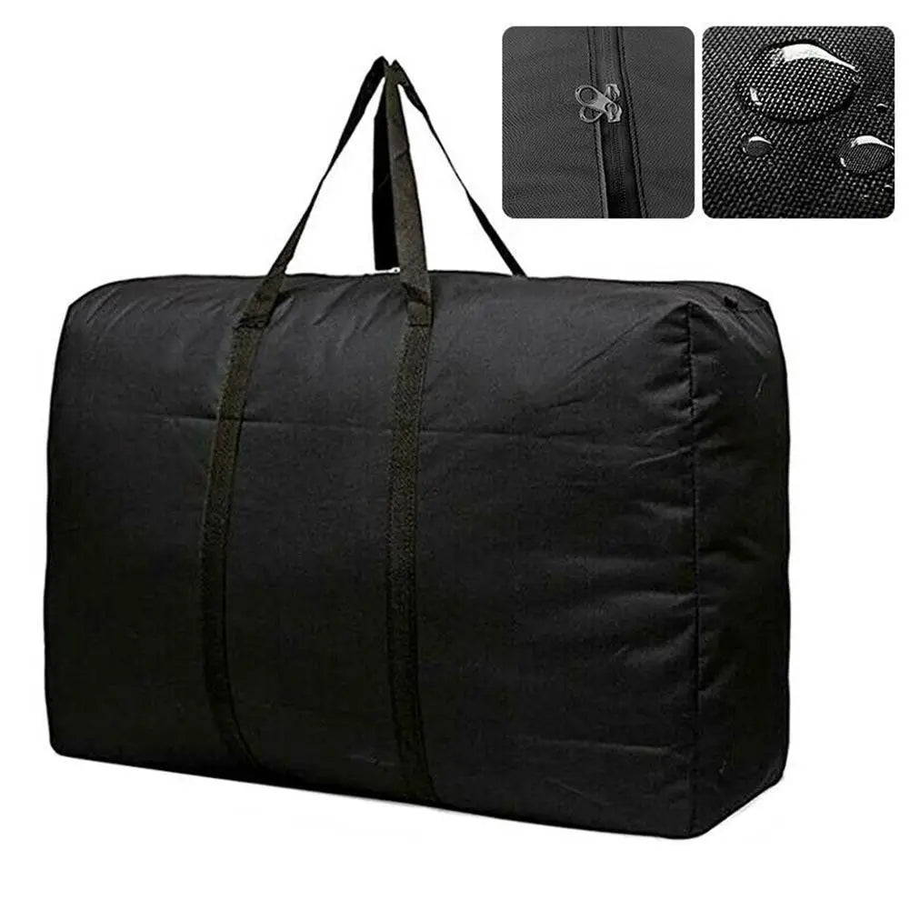 Large Capacity Folding Duffle Bag Travel Clothes Storage Bags Zipper Oxford Weekend Bag Thin Portable Moving Luggage Hand Bag - Ammpoure Wellbeing