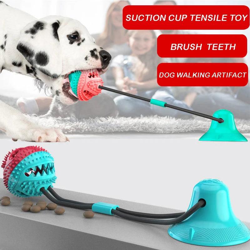 Large Dog Ball Toys Suction Cup Ropes Interactive Leaking Slow Feeder Chew Toy Toothing Clean Big Pet Supplies Pets accessories - Ammpoure Wellbeing