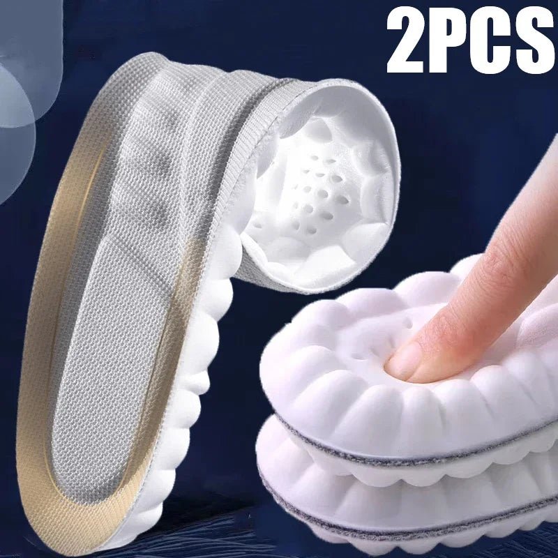 Latex Sport Insoles Soft High Elasticity Shoe Pads Breathable Deodorant Shock Absorption Cushion Arch Support Insole Men Women - Ammpoure Wellbeing