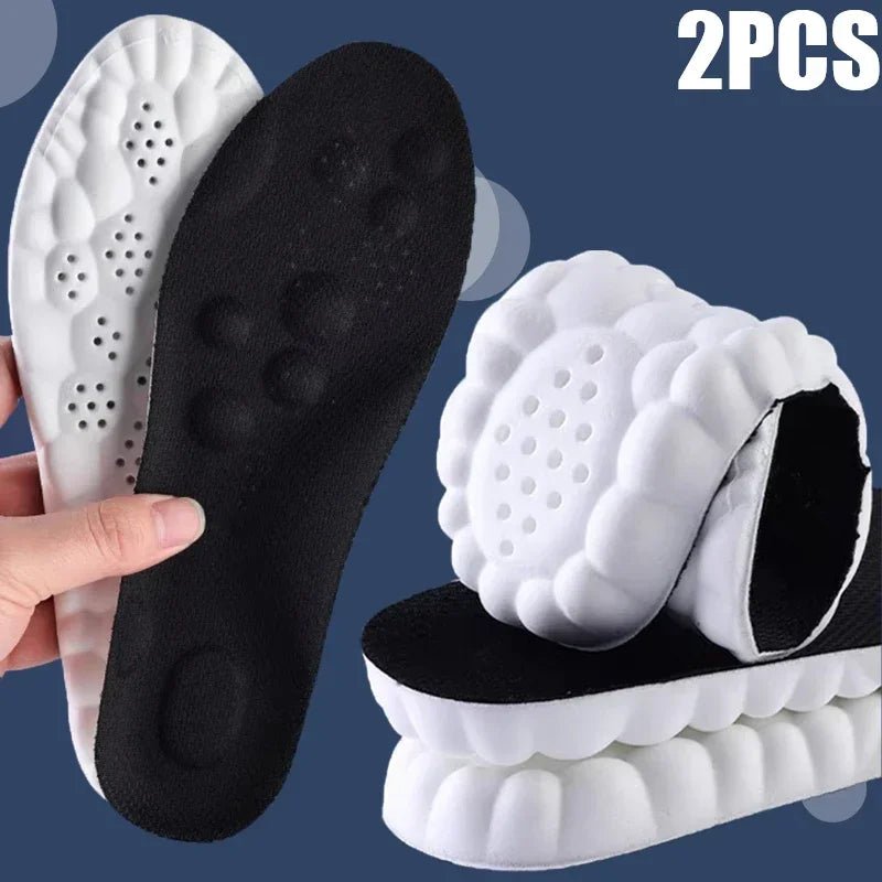 Latex Sport Insoles Soft High Elasticity Shoe Pads Breathable Deodorant Shock Absorption Cushion Arch Support Insole Men Women - Ammpoure Wellbeing