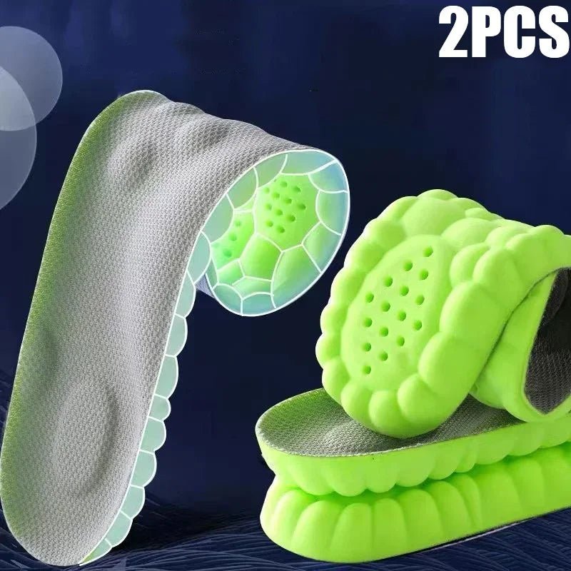 Latex Sport Insoles Soft High Elasticity Shoe Pads Breathable Deodorant Shock Absorption Cushion Arch Support Insole Men Women - Ammpoure Wellbeing