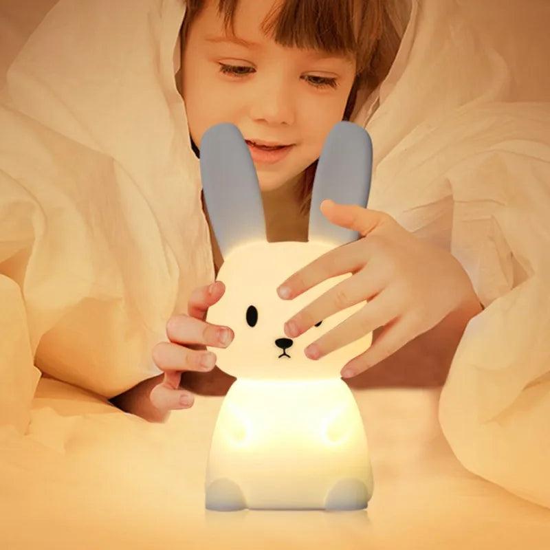 LED Night light Silicone Rabbit Touch Sensor lamp Cute Animal Light Bedroom Decor Gift for Kid Baby Child Table Lamp Home Decor - Ammpoure Wellbeing