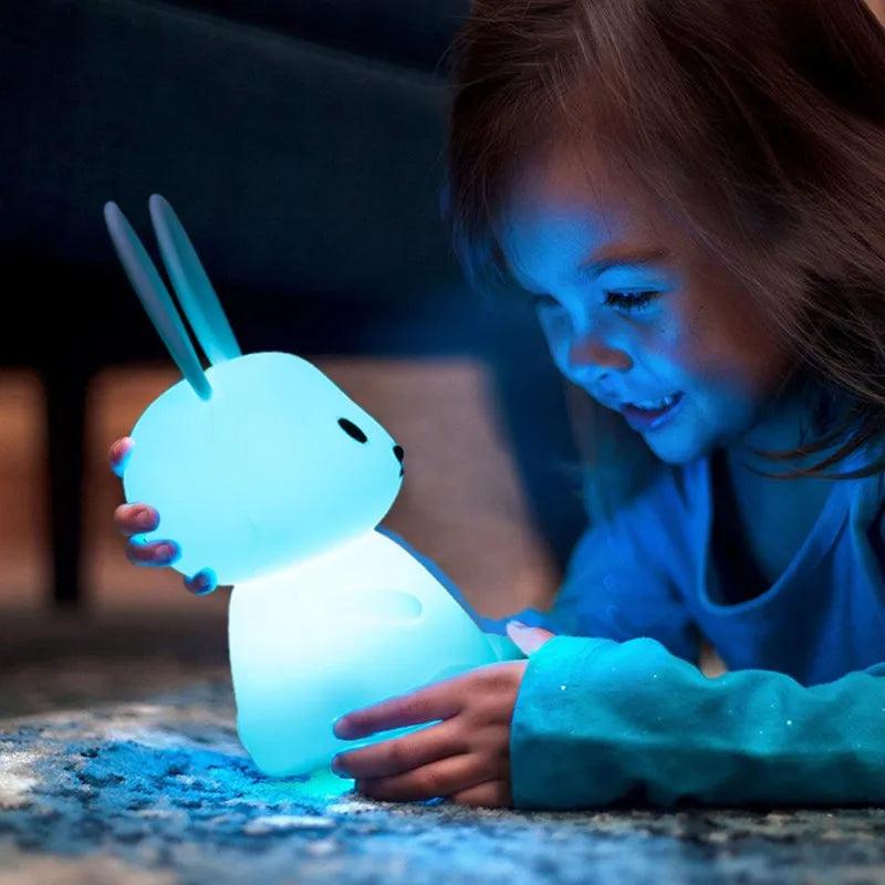 LED Night light Silicone Rabbit Touch Sensor lamp Cute Animal Light Bedroom Decor Gift for Kid Baby Child Table Lamp Home Decor - Ammpoure Wellbeing