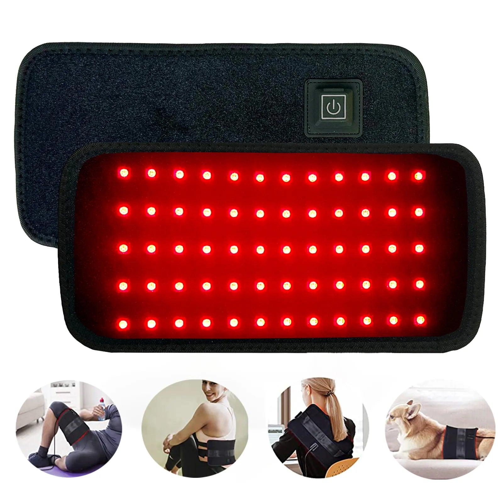 LED Red Light Therapy Belt for Pain Relief 660nm 850nm Red Infrared Light Pad for Waist,Back,Abdomen,Knees,Wrists Joints Muscle - Ammpoure Wellbeing