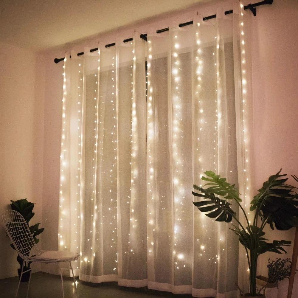 Lights Curtain Garland Merry Christmas Decorations For Home Christmas Ornaments Xmas Gifts Navidad 2024 New Year Decor - Ammpoure Wellbeing