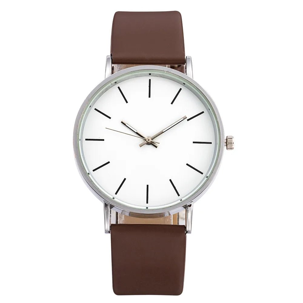 Luxury Brand Men's Watches Fashion Metal Round Dial Analog Quartz Wristwatch for Men Women Leather Band Casual Simple Male Clock - Ammpoure Wellbeing