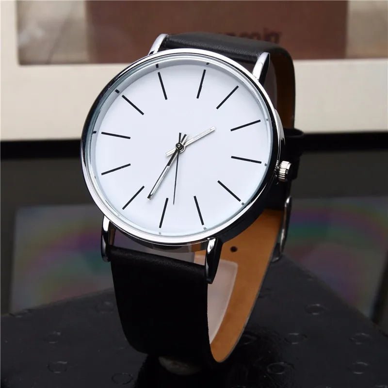 Luxury Brand Men's Watches Fashion Metal Round Dial Analog Quartz Wristwatch for Men Women Leather Band Casual Simple Male Clock - Ammpoure Wellbeing