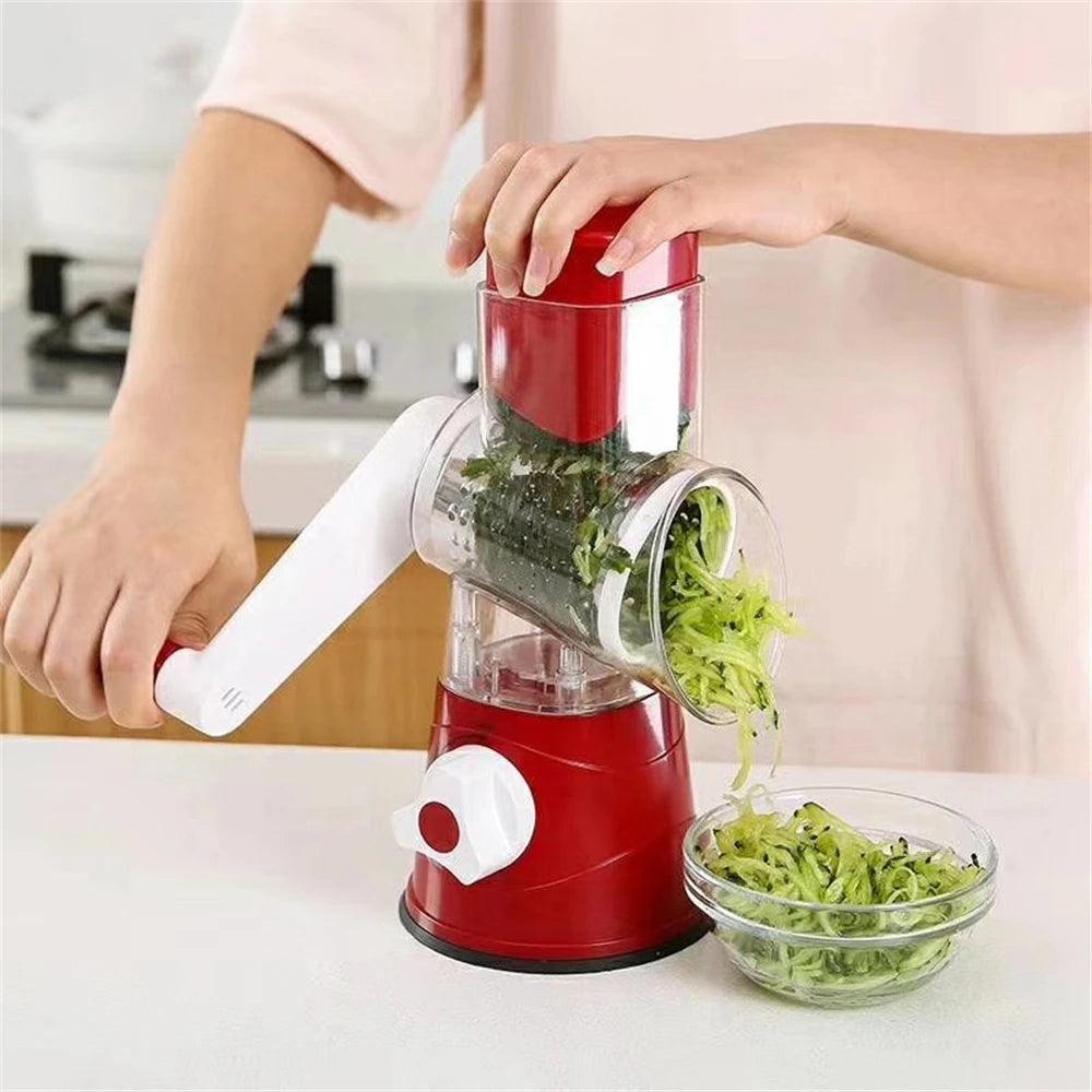 Manual Rotary Cheese Grater for Vegetable Cutter Potato Slicer Mandoline Multifunctional Vegetable Chopper Kitchen Accessories - Ammpoure Wellbeing